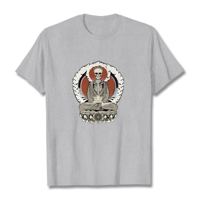 Buddha Stones ​​Skelett Muster T T-shirt - Hellgrau - 2XL - image 20
