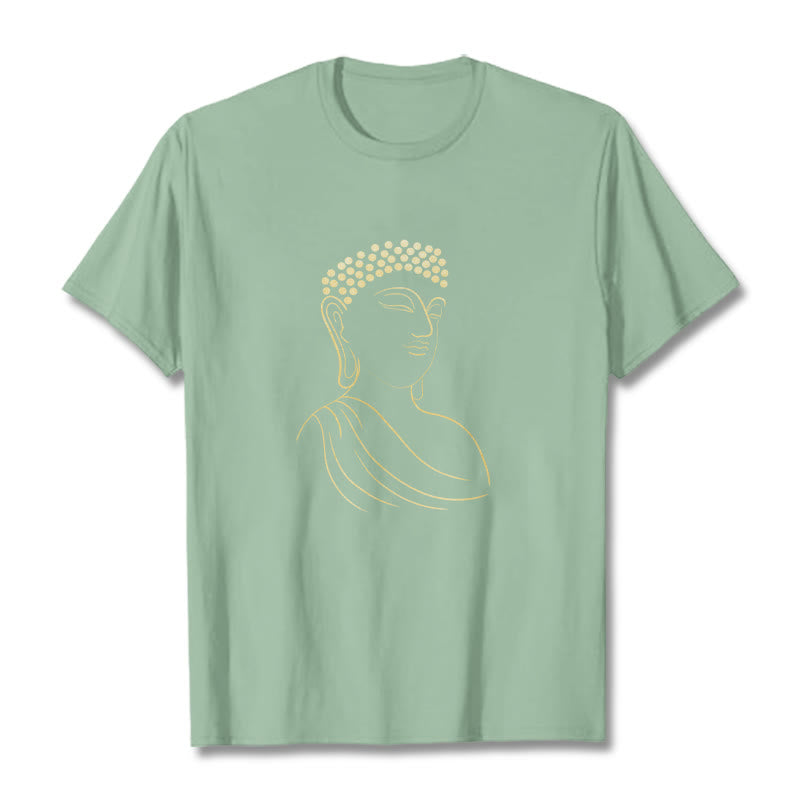 Buddha Stones ​​Meditieren Buddha Muster T T-shirt - Blassgrün - 2XL - image 15