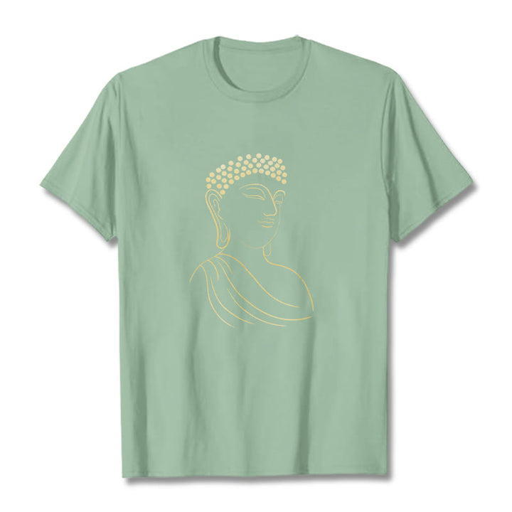 Buddha Stones ​​Meditieren Buddha Muster T T-shirt - Blassgrün - 2XL - image 15