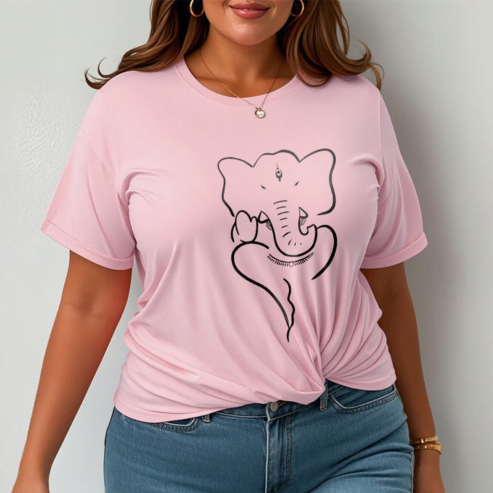 Buddha Stones T-Shirt mit Ganesh-Elefanten-Skizzenmuster - image 13