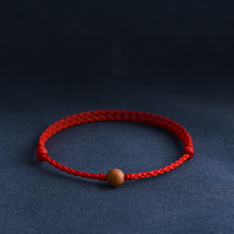 Buddha Stones, natürliche Pfirsichholzperle, zur Abwehr böser Geister, geflochtenes Armband - image 0