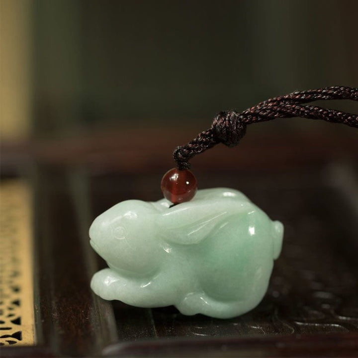 Halskette mit Anhänger Buddha Stones Chinese Zodiac Natural Jade Luck