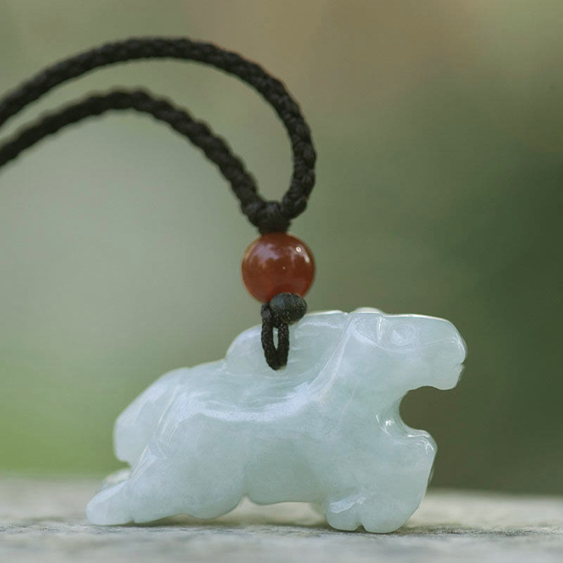 Halskette mit Anhänger Buddha Stones Chinese Zodiac Natural Jade Luck