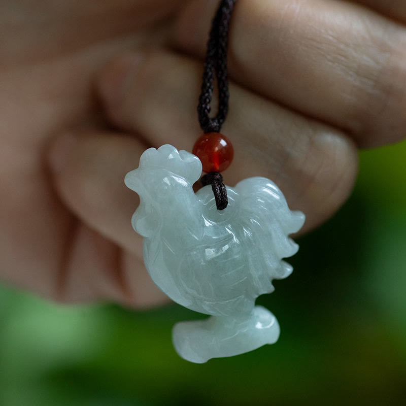 Halskette mit Anhänger Buddha Stones Chinese Zodiac Natural Jade Luck