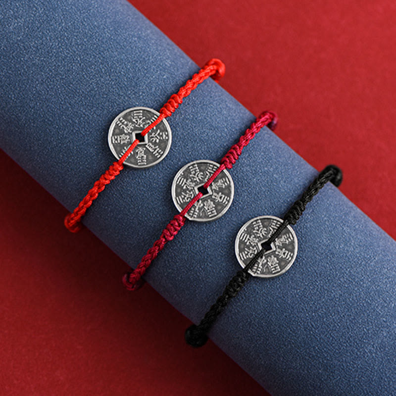 Fußkettchen mit geflochtenem Armband und Münzschutz von Buddha Stones aus 925er Sterlingsilber - image 19