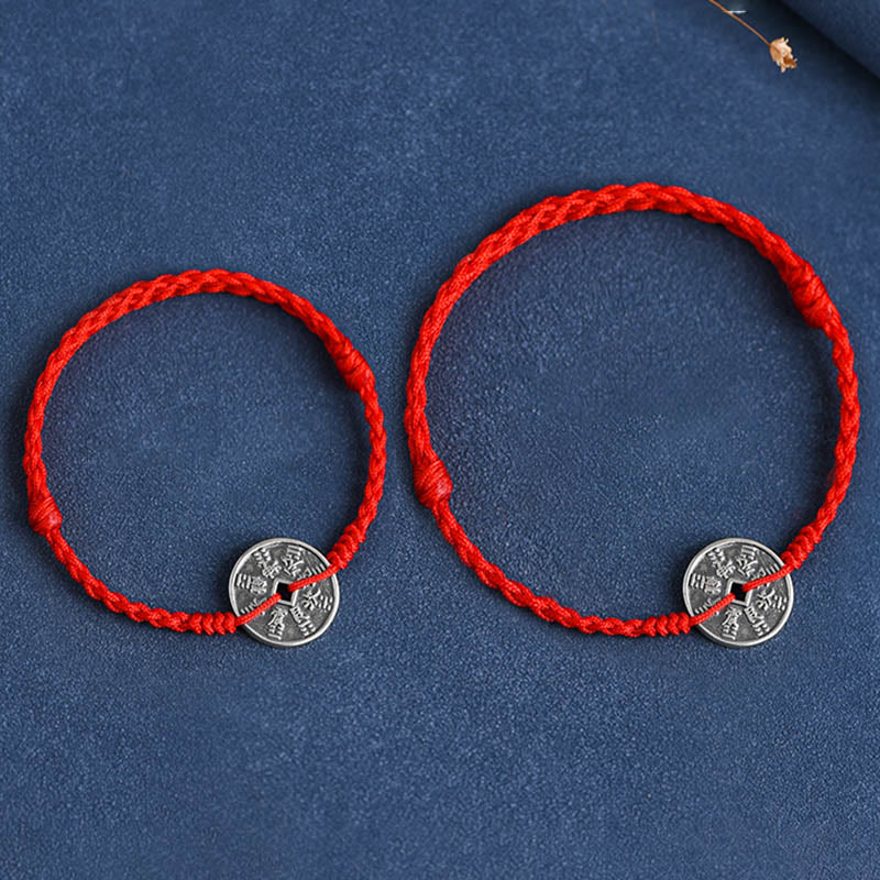 Fußkettchen mit geflochtenem Armband und Münzschutz von Buddha Stones aus 925er Sterlingsilber - image 14