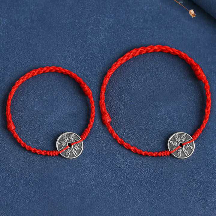 Fußkettchen mit geflochtenem Armband und Münzschutz von Buddha Stones aus 925er Sterlingsilber - image 14