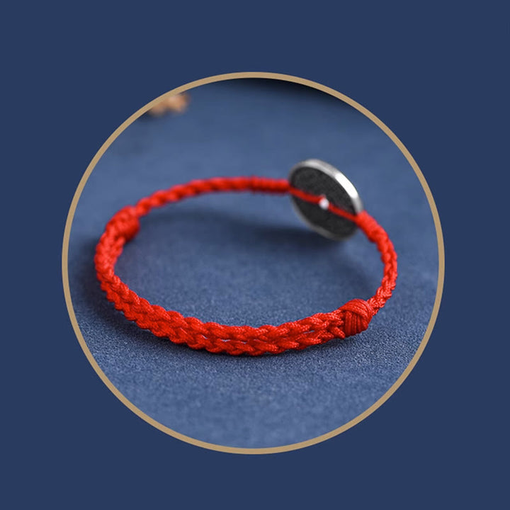 Fußkettchen mit geflochtenem Armband und Münzschutz von Buddha Stones aus 925er Sterlingsilber - image 12