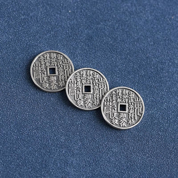 Fußkettchen mit geflochtenem Armband und Münzschutz von Buddha Stones aus 925er Sterlingsilber - image 5