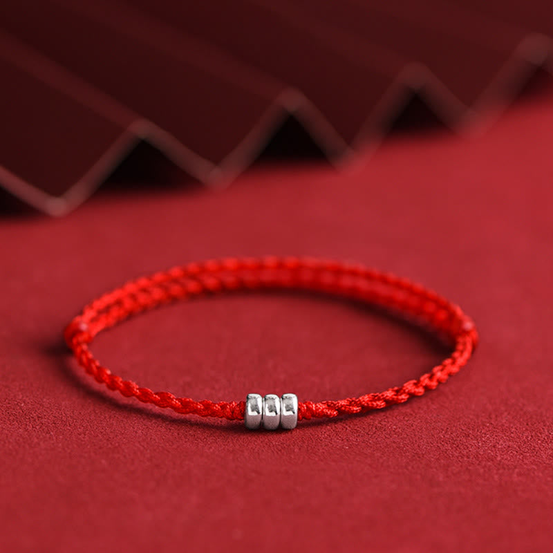 Buddha Stones ​​925 Sterling Silber Perlen Schutz Glück geflochtenes Armband Fußkettchen - image 12