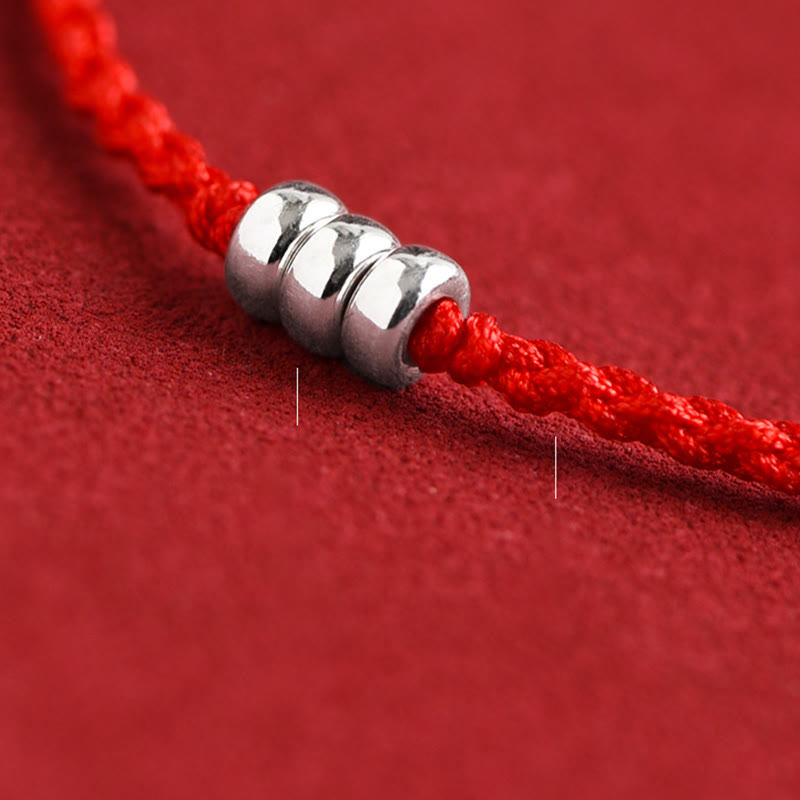 Buddha Stones ​​925 Sterling Silber Perlen Schutz Glück geflochtenes Armband Fußkettchen - image 13