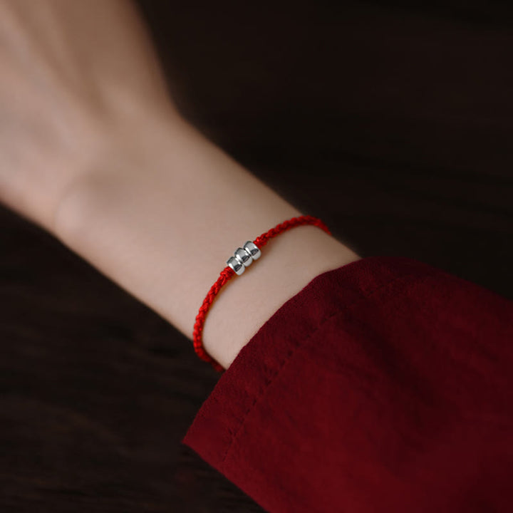 Buddha Stones ​​925 Sterling Silber Perlen Schutz Glück geflochtenes Armband Fußkettchen - image 9