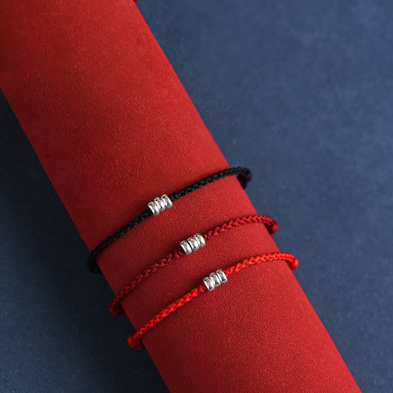 Buddha Stones ​​925 Sterling Silber Perlen Schutz Glück geflochtenes Armband Fußkettchen - image 18