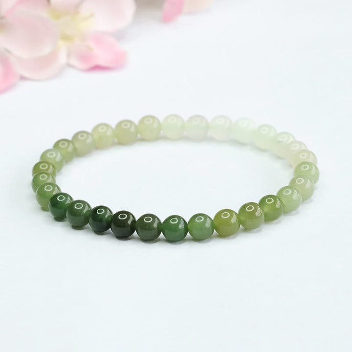 Armband aus Hetian-Jade mit Farbverlauf und Buddha Stones