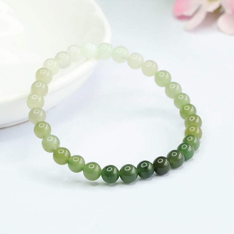 Armband aus Hetian-Jade mit Farbverlauf und Buddha Stones