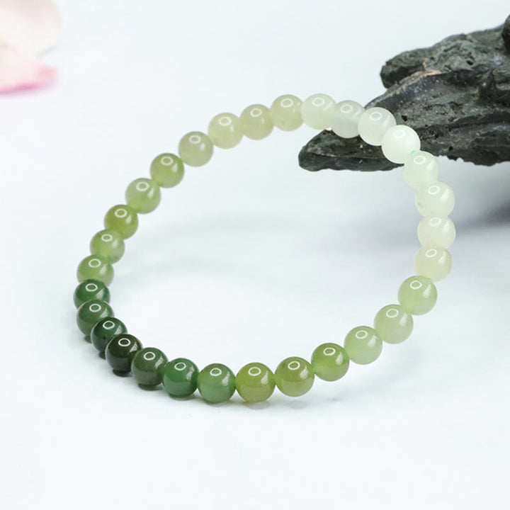 Armband aus Hetian-Jade mit Farbverlauf und Buddha Stones