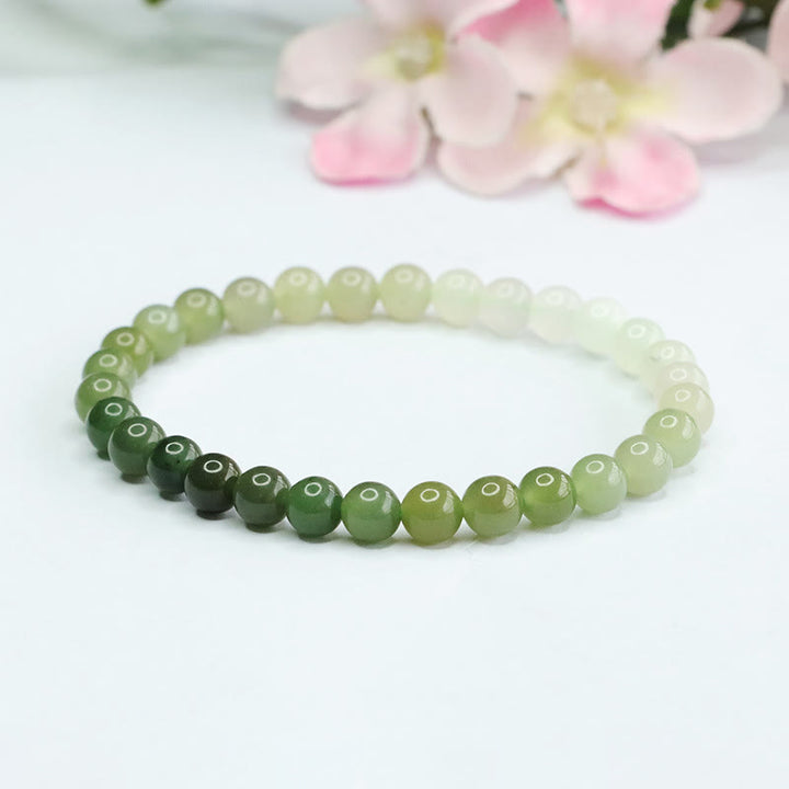 Armband aus Hetian-Jade mit Farbverlauf und Buddha Stones