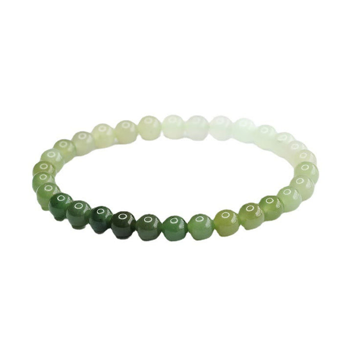 Armband aus Hetian-Jade mit Farbverlauf und Buddha Stones