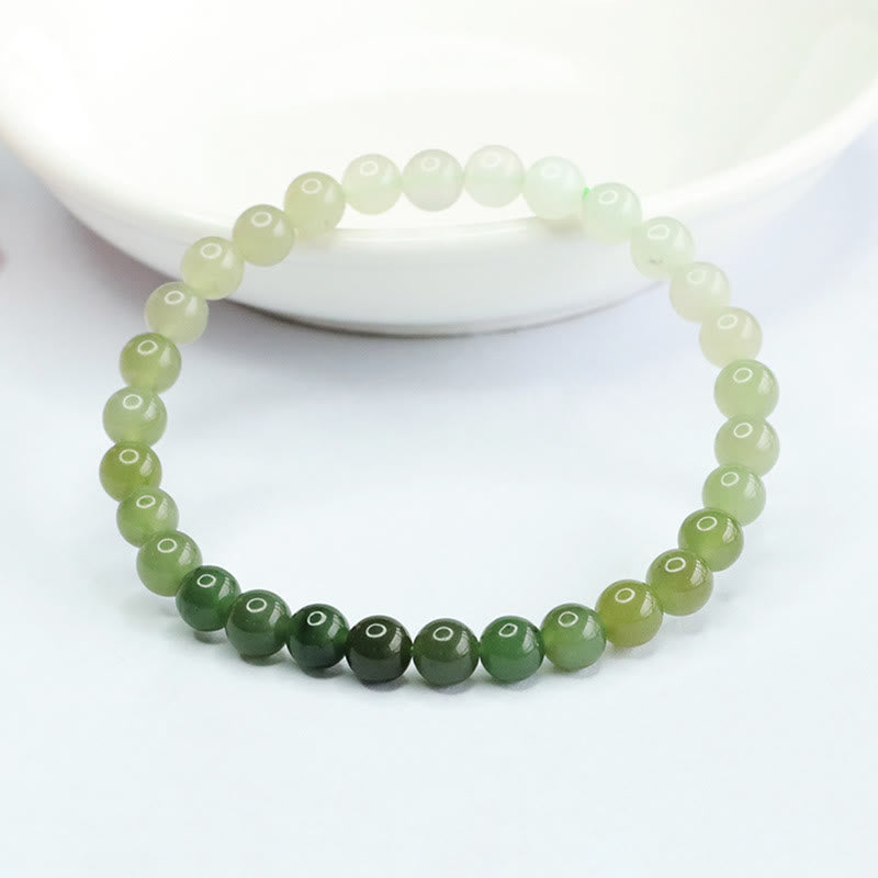 Armband aus Hetian-Jade mit Farbverlauf und Buddha Stones