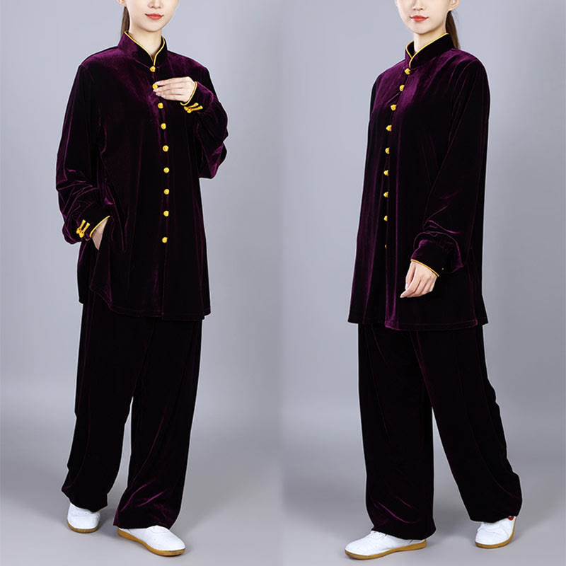 Buddha Stones 2-teiliges Herbst-Winter-Tai-Chi-Meditations-Qigong-Zen-Praxis-Unisex-Velours-Plüsch-Kleidungsset - image 18
