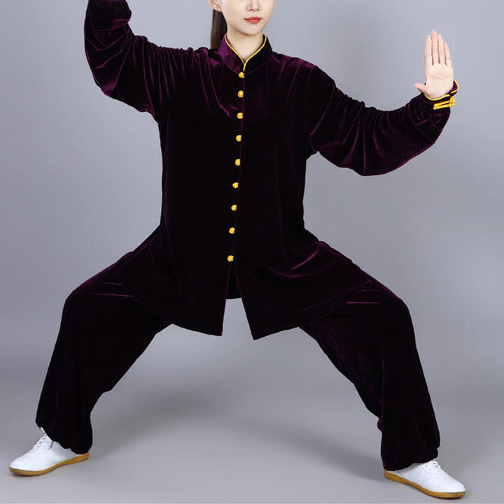 Buddha Stones 2-teiliges Herbst-Winter-Tai-Chi-Meditations-Qigong-Zen-Praxis-Unisex-Velours-Plüsch-Kleidungsset - image 17