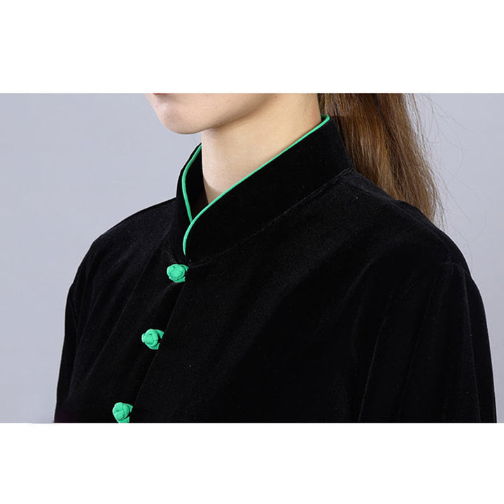 Buddha Stones 2-teiliges Herbst-Winter-Tai-Chi-Meditations-Qigong-Zen-Praxis-Unisex-Velours-Plüsch-Kleidungsset - image 2