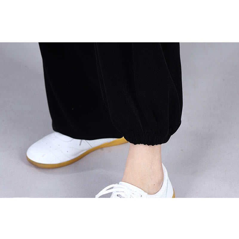 Buddha Stones 2-teiliges Herbst-Winter-Tai-Chi-Meditations-Qigong-Zen-Praxis-Unisex-Velours-Plüsch-Kleidungsset - image 6