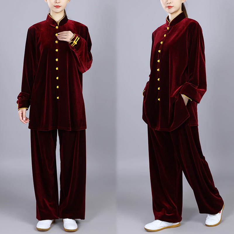 Buddha Stones 2-teiliges Herbst-Winter-Tai-Chi-Meditations-Qigong-Zen-Praxis-Unisex-Velours-Plüsch-Kleidungsset - image 9