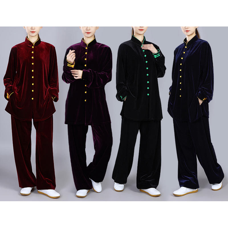 Buddha Stones 2-teiliges Herbst-Winter-Tai-Chi-Meditations-Qigong-Zen-Praxis-Unisex-Velours-Plüsch-Kleidungsset - image 22