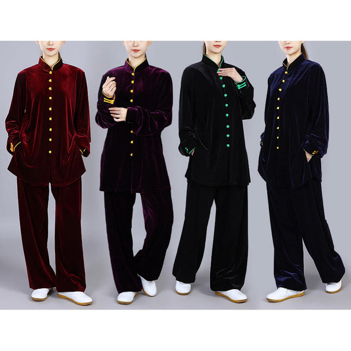 Buddha Stones 2-teiliges Herbst-Winter-Tai-Chi-Meditations-Qigong-Zen-Praxis-Unisex-Velours-Plüsch-Kleidungsset - image 22