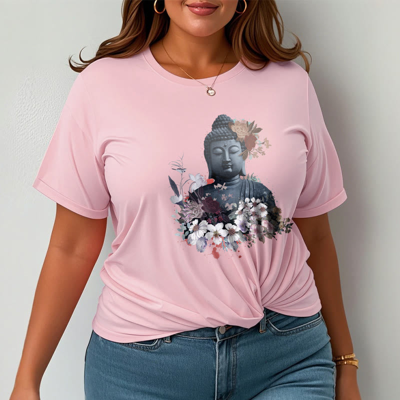 Buddha Stones ​​Bunte Blumen Rund Um Buddha Muster T T-shirt - image 14