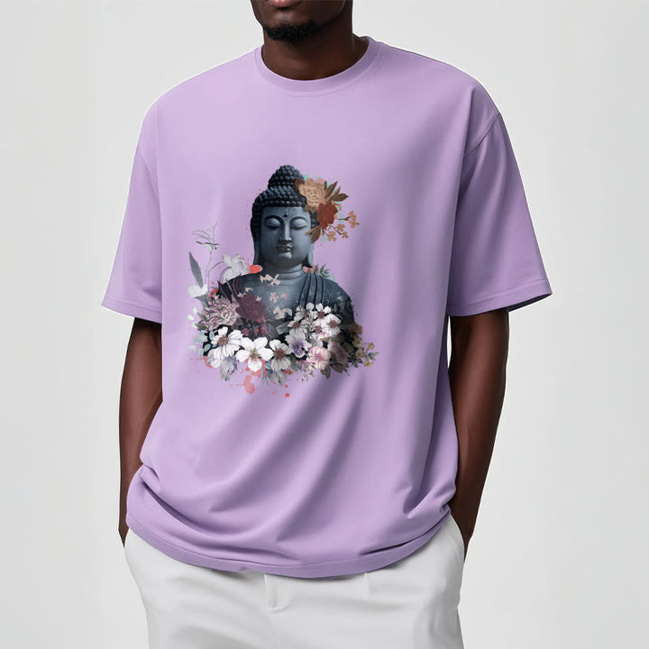 Buddha Stones ​​Bunte Blumen Rund Um Buddha Muster T T-shirt - image 18