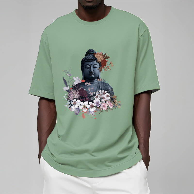 Buddha Stones ​​Bunte Blumen Rund Um Buddha Muster T T-shirt - image 16