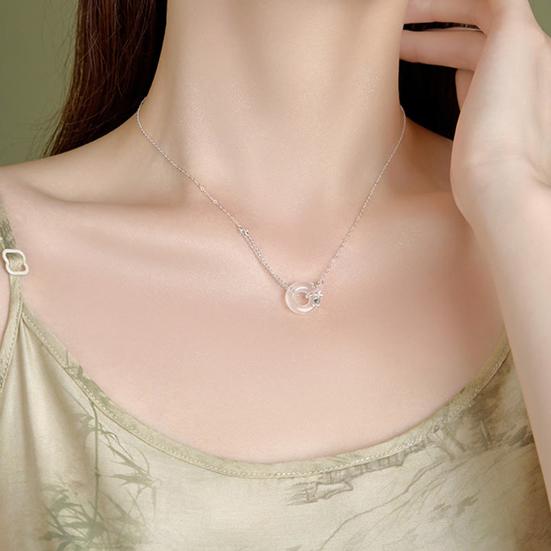 Buddha Stones 925 Sterling Silber Tulpe Chalcedon Frieden Schnalle Glück Halskette Anhänger - image 8