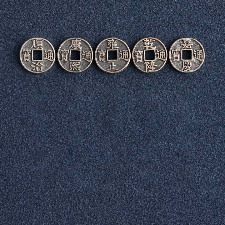 Buddha Stones ​​925 Sterling Silber Fünf Kaiser Münzen Rote Schnur Schutz Glück Geflochtenes Armband Fußkettchen - image 19