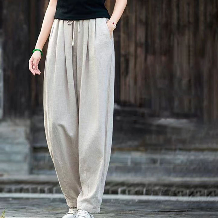 Buddha Stones Plain Design Baumwolle Damenhose - image 7