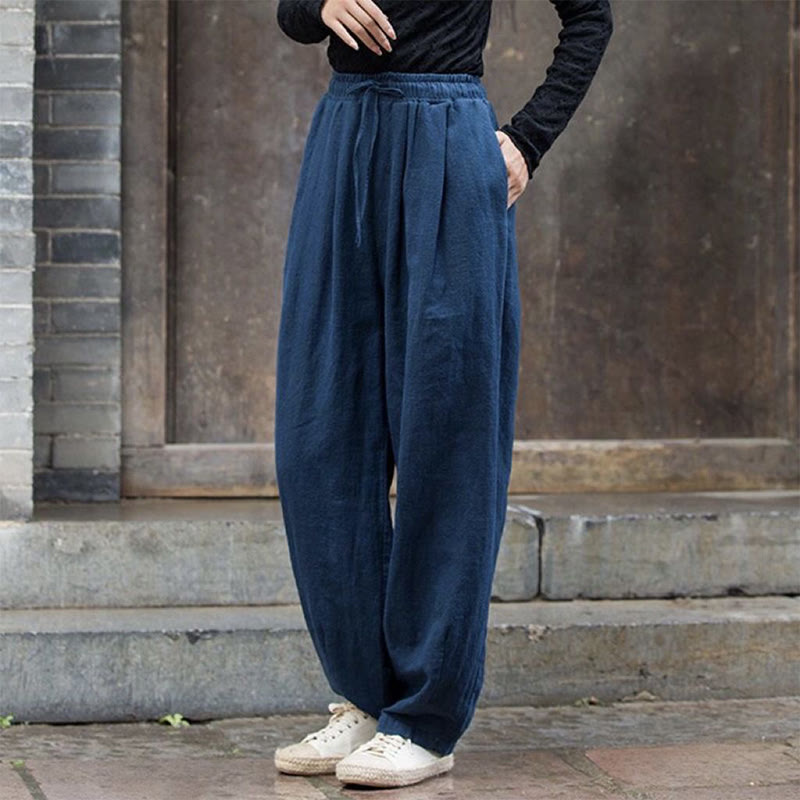 Buddha Stones Plain Design Baumwolle Damenhose - image 13