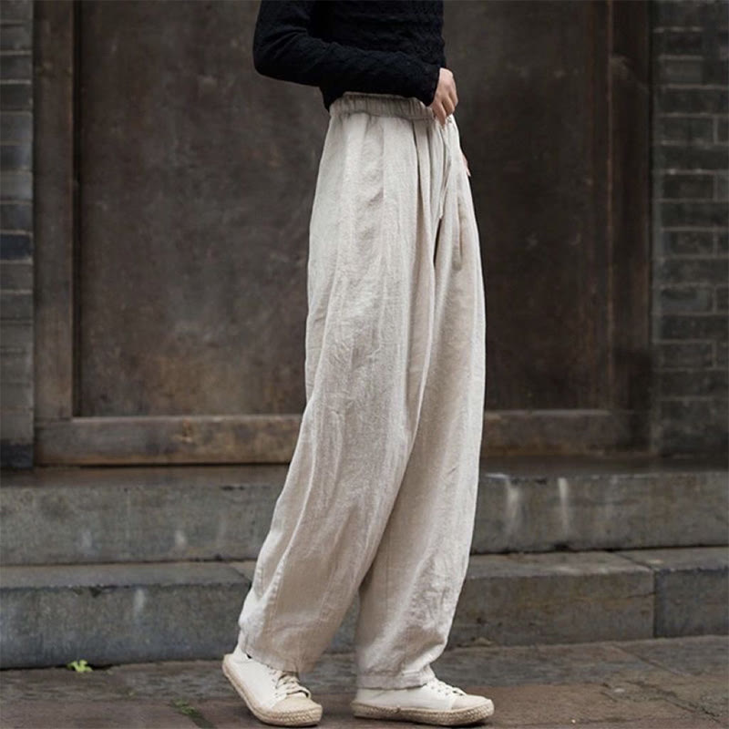 Buddha Stones Plain Design Baumwolle Damenhose - image 8