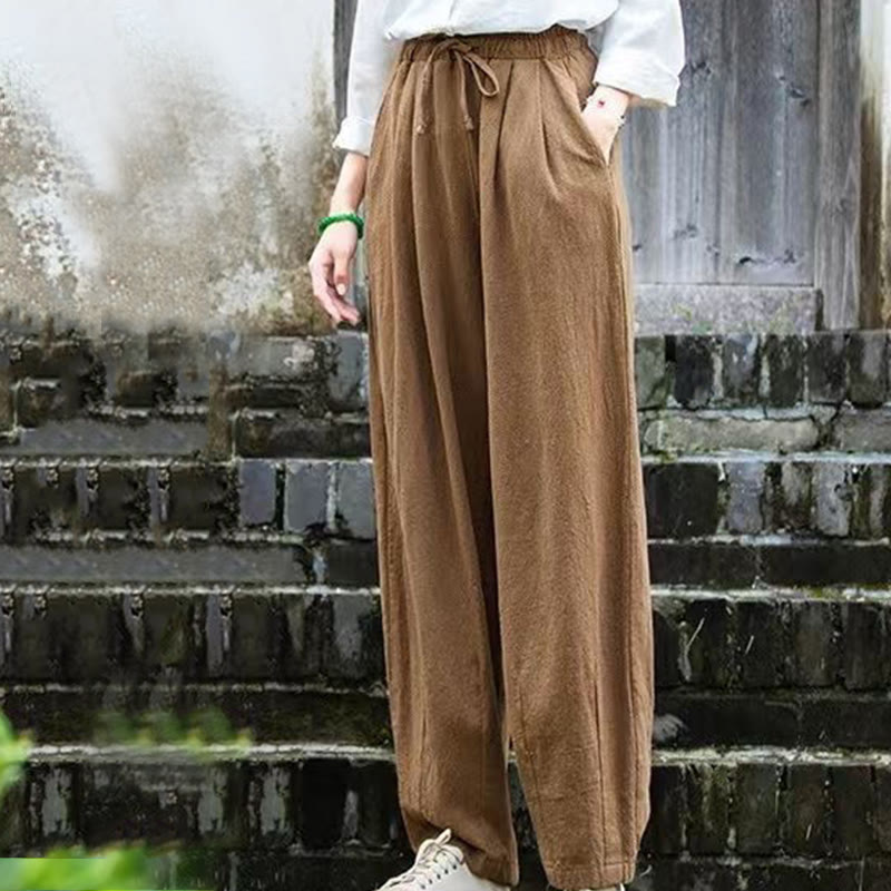 Buddha Stones Plain Design Baumwolle Damenhose - image 4