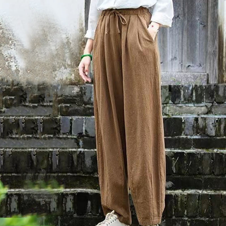 Buddha Stones Plain Design Baumwolle Damenhose - image 4