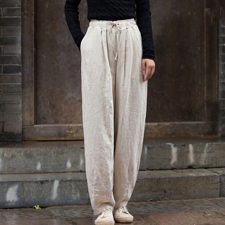 Buddha Stones Plain Design Baumwolle Damenhose - Beige - US14, UK/AU18, EU46 (4XL) - image 6
