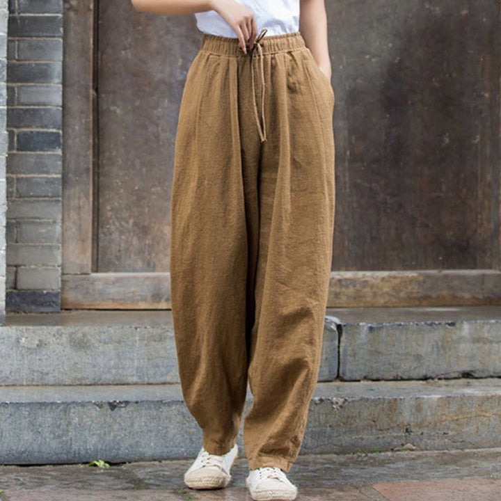 Buddha Stones Plain Design Baumwolle Damenhose - image 3
