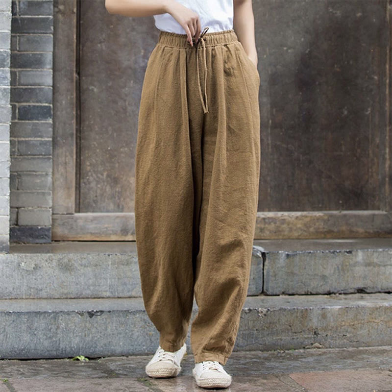 Buddha Stones Plain Design Baumwolle Damenhose - Dunkelkhaki - US14, UK/AU18, EU46 (4XL) - image 2