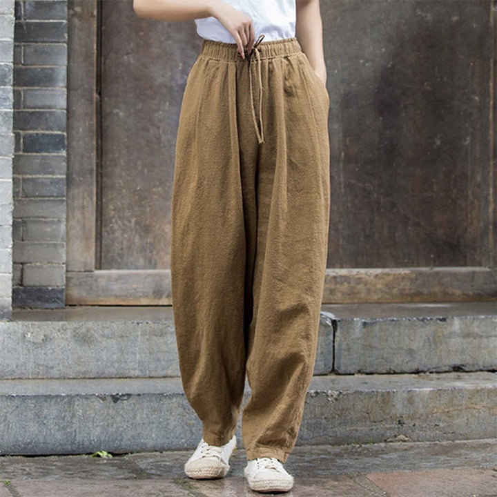 Buddha Stones Plain Design Baumwolle Damenhose - Dunkelkhaki - US14, UK/AU18, EU46 (4XL) - image 2