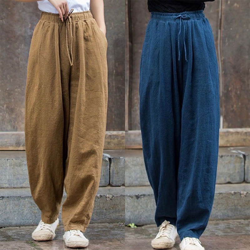 Buddha Stones Plain Design Baumwolle Damenhose - image 11