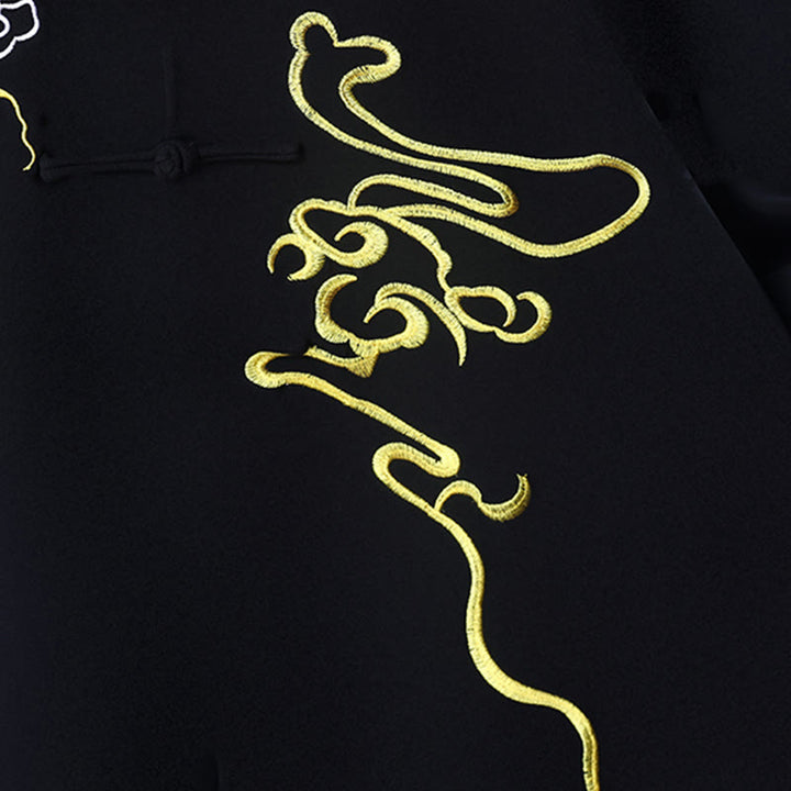 Buddha Stones, 2-teilig, Herbst-Stickerei, Drachen-/Frosch-Knopf, Tai Chi, Meditation, Qigong, Zen-Praxis, Unisex-Baumwoll-Kleidungsset - image 5