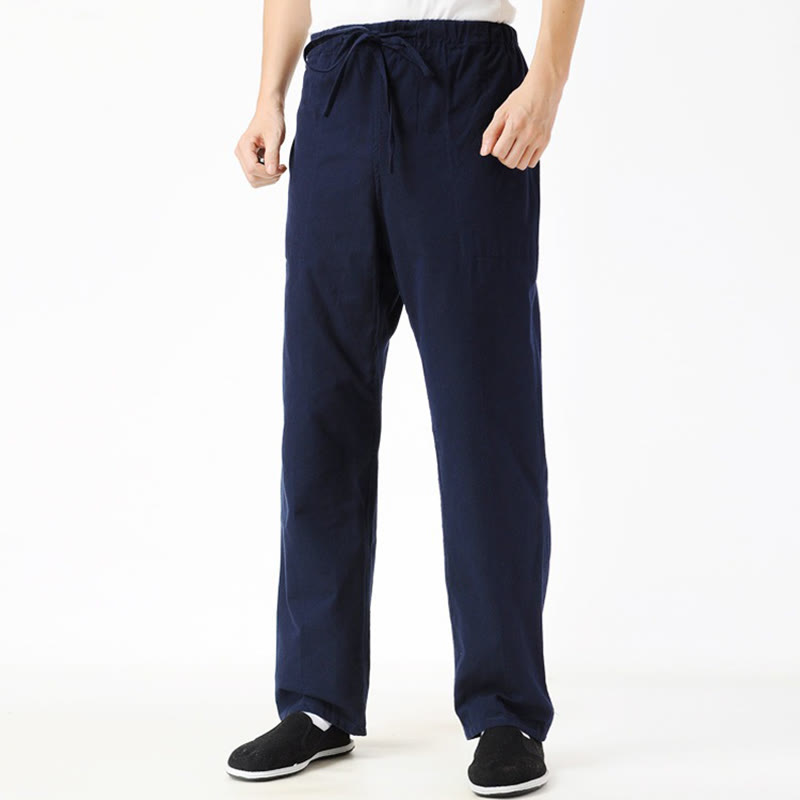 Buddha Stones Fall Einfarbige Herrenhose mit Kordelzug und Taschen - SteelBlue - US/ UK/AU44, EU54 (4XL) - image 0