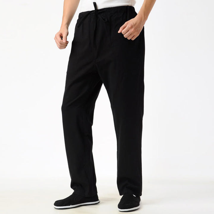 Buddha Stones Fall Einfarbige Herrenhose mit Kordelzug und Taschen - image 5