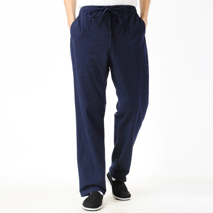 Buddha Stones Fall Einfarbige Herrenhose mit Kordelzug und Taschen - image 1