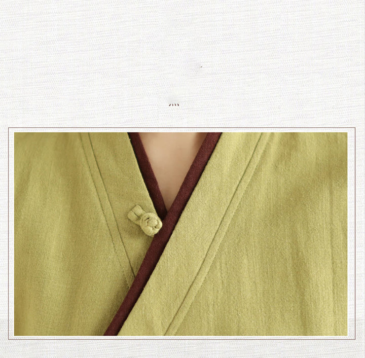 Buddha Stones Herbst Einfarbig Hanfu Langarm Schnürung Damenhemd - image 14